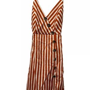 Burnt Orange And White sleeveless Dress Size M NWT